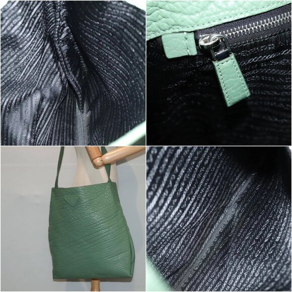 PRADA Shoulder Bag Leather Green Auth 88242SV - Picture 14 of 15